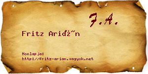 Fritz Arián névjegykártya